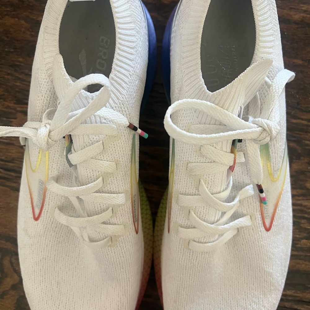 Brooks White With Multicolor Gradient Athletic Sh… - image 2